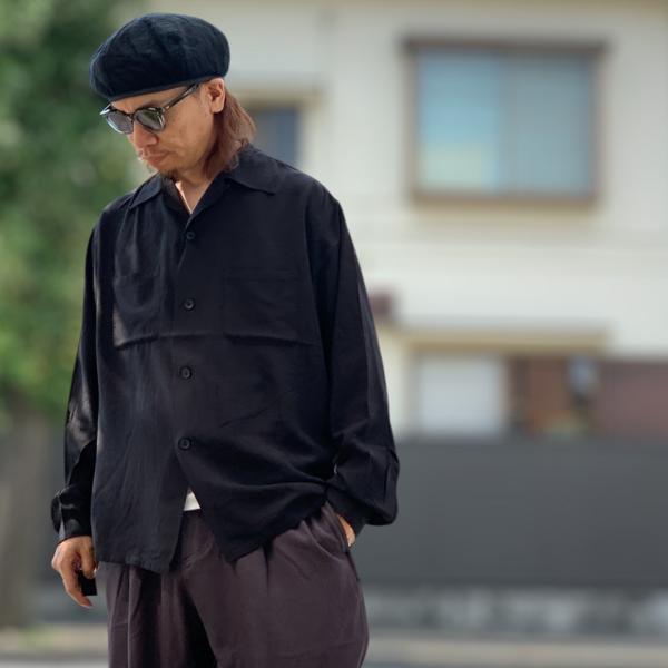 タウンクラフト TOWNCRAFT レーヨンシャツ 50S BLACK LOOP COLLAaR S...