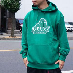 全2色 エクストララージ XLARGE パーカー SLANTED OG PATCH HOODIE フーディー ブラック グリーン 黒 緑｜mr-vibes