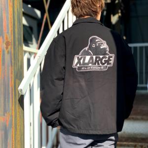 全2色 エクストララージ XLARGE コーチジャケット OG DUCK COACH JACKET 定番ロゴ アウター ブラック 黒 BLACK グリーン 緑 GREEN 101221021001｜mr-vibes