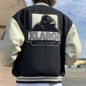 SALE セール エクストララージ XLARGE スタジャン OG LOGO VARSITY JACKET スタジアムジャケット ブラック 黒 BLACK 101234021009｜mr-vibes