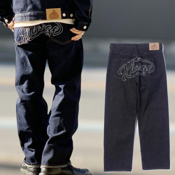 全2色 エクストララージ XLARGE デニムパンツ STAR LOGO DENIM PANTS ブ...