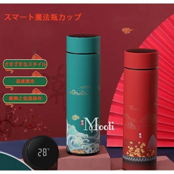 魔法瓶カップ 断熱カップスマート 温度表示 水筒 直飲み 温度ウォーターカップ 304ステンレス鋼 ...