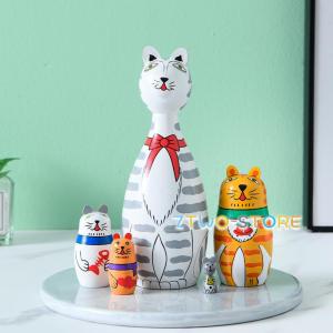 マトリョーシカ アニマル オブジェ 逸品 洋風 動物 猫の家 ギフト