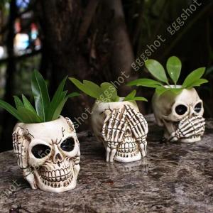 ドクロ【ホワイト】の置物・オブジェ　スカル　ガイコツ ドクロ SKULL オブジェ ガイコツ 置物 骸骨 スカル 邪気を払う「魔除け