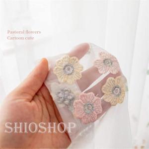 カーテン 花刺繍 レースカーテン 1枚 Rom...の詳細画像1