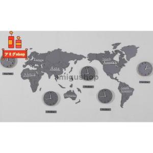 特大掛け時計 大きい 木製時計 世界時計 世界地図 World clock
