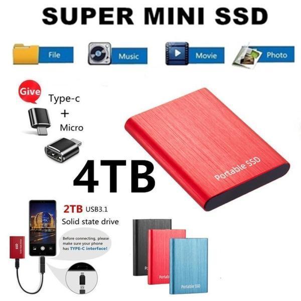外付けSSD ポータブルSSD 1TB 4TB 外付けハードディス 500GB 超薄型ポータブル ハ...