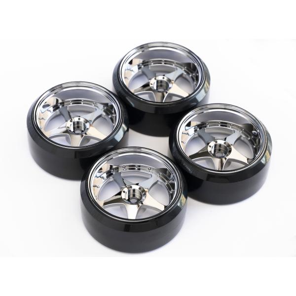 大径タイヤ・ホイールセット Type2　 offset9 　 54mm 4本　銀メッキ