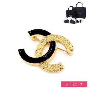 CHANEL ロゴブローチ 金色 黒色 CHANEL（シャネル） ココマーク ブローチ CCマーク ピンバッチ