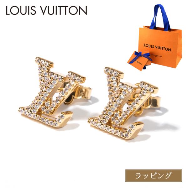 ルイヴィトン LOUIS VUITTON ピアス 両耳用 LV アイコニック ストラス スタッズ M...