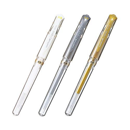 三菱鉛筆 ユニボール シグノ UM-153 太字 1.0mm 白・金・銀 3本セット