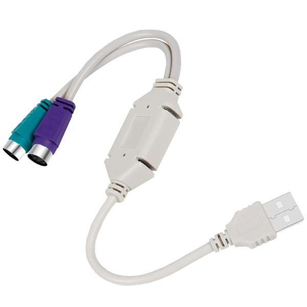 USB to PS/2 マウス&amp;キーボード2分岐変換ケーブル 1セット プラグアンドプレイ PS/2...