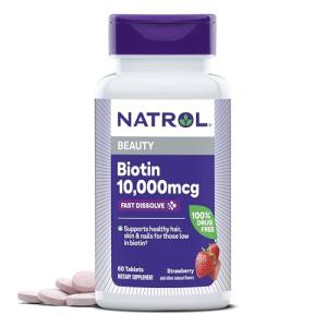 Natrol - ビオチンの自然ないちごの味 10000 mcg。60錠剤｜mrh-store