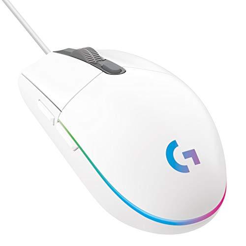 Logicool G ゲーミングマウス G203 有線 USB 接続 マウス G203-WH 軽量 ...