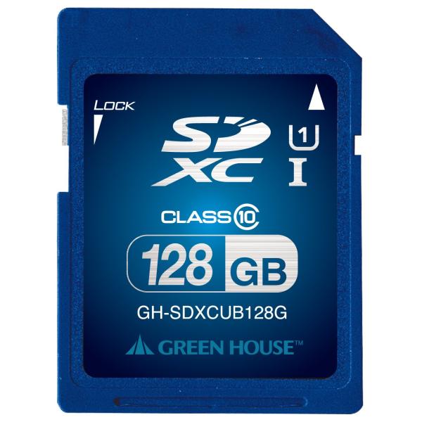 グリーンハウス SDXCメモリーカード UHS-I対応 クラス10 128GB GH-SDXCUB1...