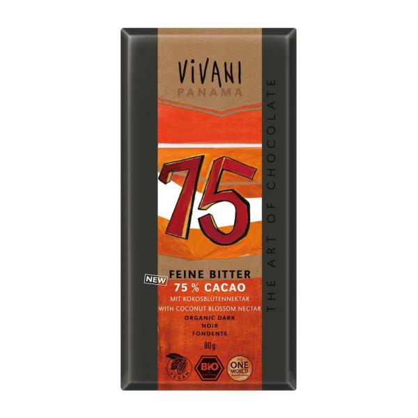 ViVANI オーガニック ダークチョコレート75％×5個 JAN：4044889002713