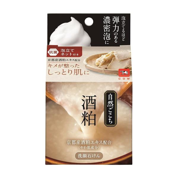 牛乳石鹸 自然ごこち 酒粕 洗顔石けん 80g×4個