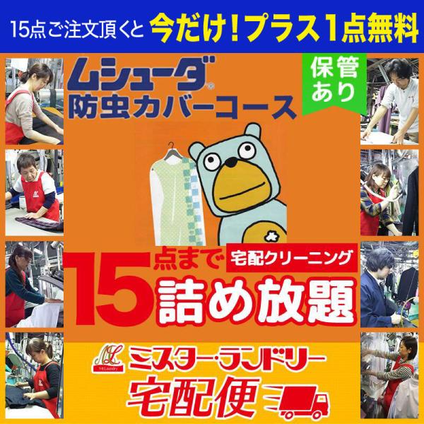 【防虫カバー付き】宅配&amp;保管クリーニング 15点セット　只今！お得な1点プラス無料キャンペーン実施中...