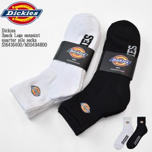Dickies ディッキーズ 3pack Logo onepoint quarter pile socks  S16416400/M10494800 クォーター丈 ワンポイント ソックス 靴下 3足組｜mrmojo
