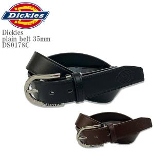 Dickies ディッキーズ DK plain belt 35mm DS0178C プレーン ベルト ロゴ 刺繍 フェイクレザー レザー 革 ベルト ユニセックス｜mrmojo