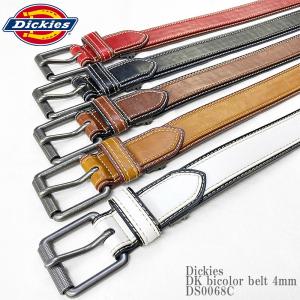 【サイズ調整可能】Dickies ディッキーズ DK bycolor belt 4mm DS0068C バイカラー ツートーン ベルト  フェイクレザー 革 スケーター ストリート｜mrmojo