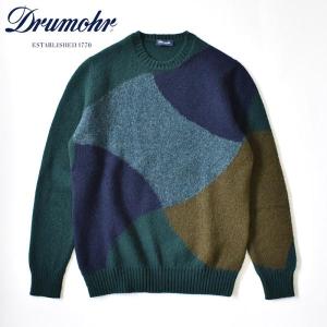 Drumohr ドルモア color block crew neck knit D8W103BI カラーブロック クルーネックニット メンズ セーター｜mrmojo