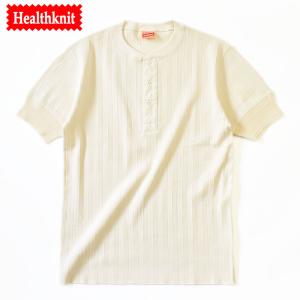 Healthknit Vintage broad rib henryneck shortsleeve T-shirt ヘルスニット ヴィンテージ ブロードリブ ヘンリーネックTシャツ 421｜mrmojo