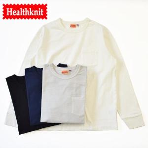 Healthknit MADE IN U.S.A pocket long sleeve T-shirt ヘルスニット アメリカ製 ロングスリーブポケットTシャツ 99203｜mrmojo