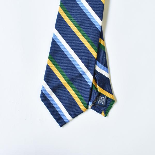 BREUER (ブリューワー) Navy×yellow Striped tie アイビーストライプネ...