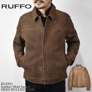 RUFFO ルッフォ leather Shirt Jacket FRED BULLDOG/209 フレッド レザー シャツ ジャケット メンズ イタリア｜mrmojo