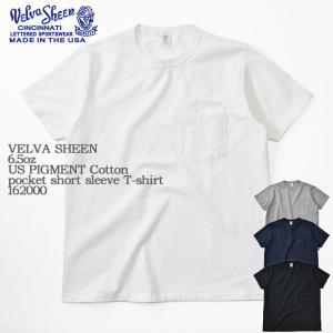 【made in U.S.A】Velva Sheen 6.5oz ベルバシーン US PIGMENT Cotton pocket short sleeve T-shirt 162000 コットン 14番手 ポケット付 半袖 Tシャツ