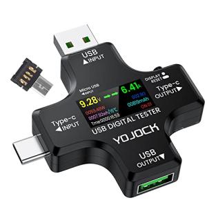 YOJOCK USB電圧電流チェッカーType-C テスター アップグレー