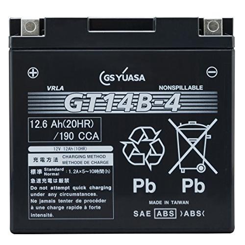 GS YUASA  ジーエスユアサ  シールド型 バイク用バッテリー  液入充電済  GT14B-