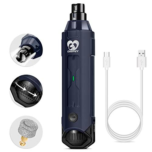 Casfuy 犬爪切り電動 6スピード - 最新の強化されたペット用ネイルグラインダー