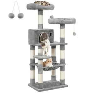 FEANDREA キャットタワー スリム 猫タワー ハンモック 耐荷重15kg 大型