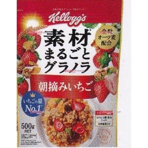 OExケロッグ　５００Ｇ 素材まるごとグラノラ朝摘みいちご×48個【xr】【送料無料（沖縄は別途送料）】｜mrokoe