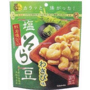 OExMDH　１００Ｇ 塩そら豆わさびスタンドパック×24個【xw】【送料無料（沖縄は別途送料）】｜mrokoe