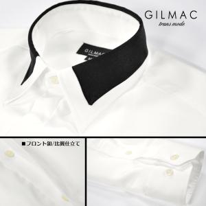 ドレスシャツ サテンシャツ 襟 切り替え レギ...の詳細画像4