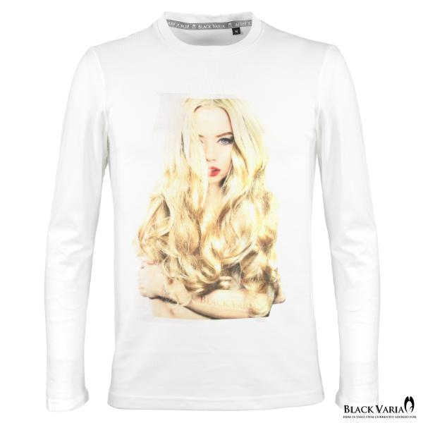 BlackVaria Tシャツ ガール セクシー 女性 外国人 外人 クルーネック 丸首 長袖Tシャ...