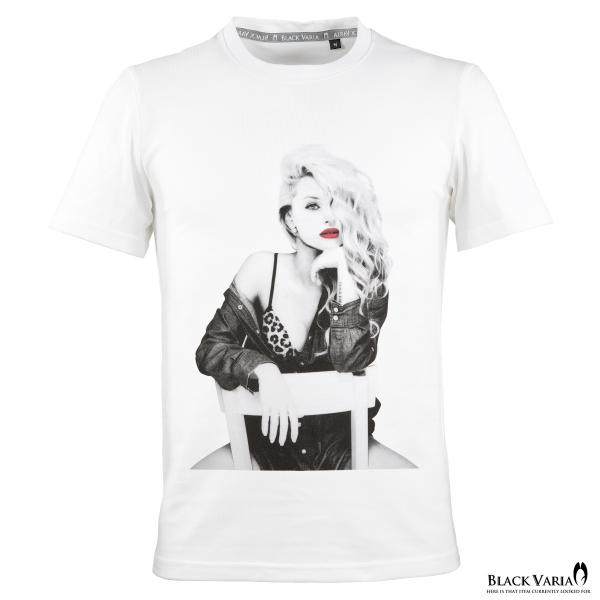 BlackVaria Tシャツ 半袖 ガール セクシー レディ フォトプリント クルーネック 丸首 ...