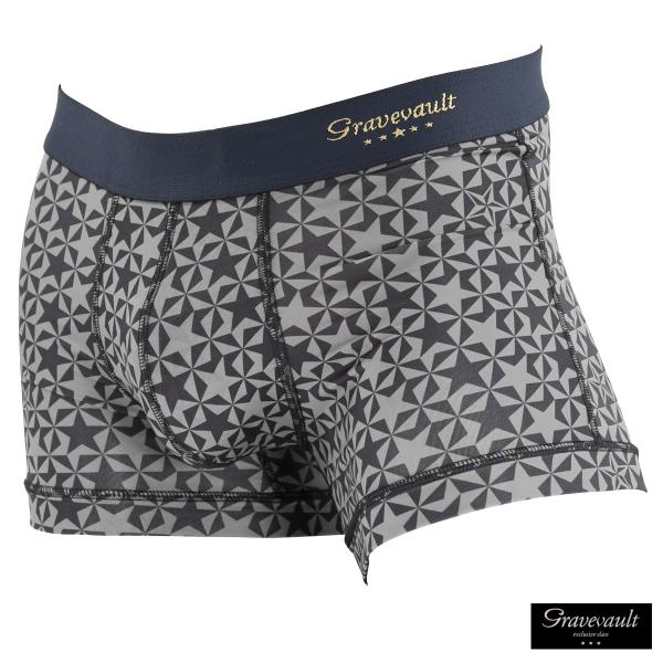 Gravevault ボクサーパンツ ショート 星 スター 下着 日本製 アンダーウェア メンズ(ブ...