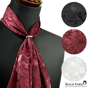 BlackVaria ストール 薔薇柄 ジャガード ストレッチ