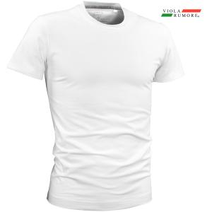 VIOLA rumore ヴィオラルモーレ ビオラ 無地Tシャツ クルーネック 細身 半袖Tシャツ mens メンズ(ホワイト白) 11373｜mroutlet