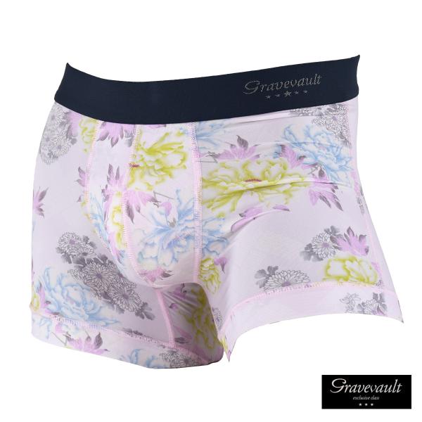 Gravevault ボクサーパンツ ショート 牡丹 花 菊 パンツ 日本製 アンダーウェア 下着 ...