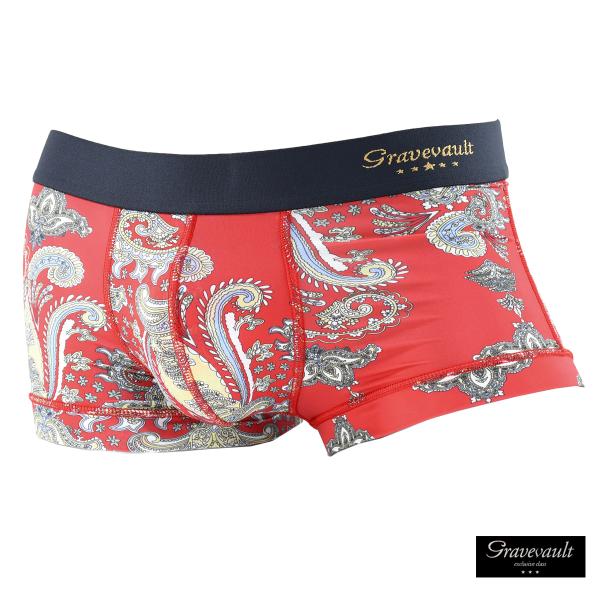 Gravevault ボクサーパンツ ローライズ ペイズリー バンダナ柄 パンツ 日本製 アンダーウ...