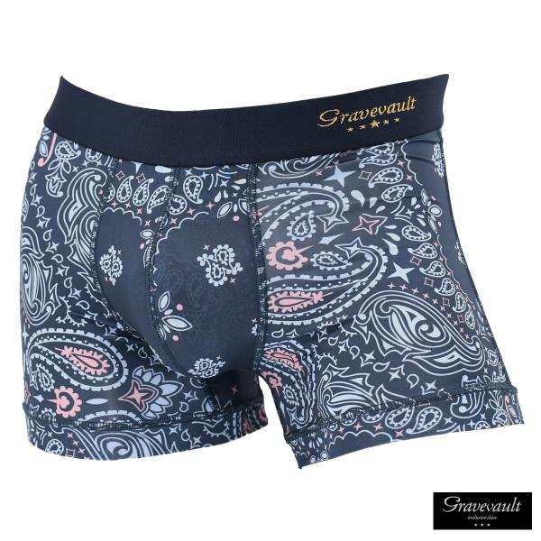 Gravevault ボクサーパンツ ショート ペイズリー柄 パンツ 日本製 アンダーウェア 下着 ...