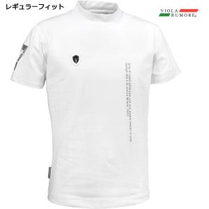 VIOLA rumore ヴィオラルモーレ ビオラ Tシャツ モックネック シンプル 半袖Tシャツ mens メンズ(ホワイト白) 31318｜mroutlet