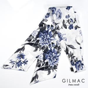 GILMAC ストール 花柄 バラ柄ジャガード 薔薇 ネクタイ スカーフ メンズ(ホワイト白) k3103｜mroutlet