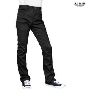 JILLBLAZE シューカット ツイル 無地 ボトムス ストレッチ スリム ブーツカット mens メンズ(ブラック黒) jb62219｜mroutlet