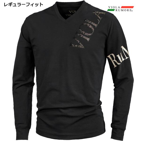 VIOLA rumore ヴィオラルモーレ ビオラ Tシャツ Vネック ラインストーン 長袖Tシャツ...